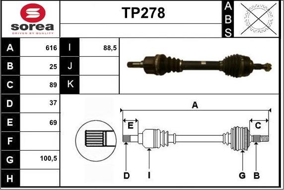 Sera TP278 - Piedziņas vārpsta ps1.lv