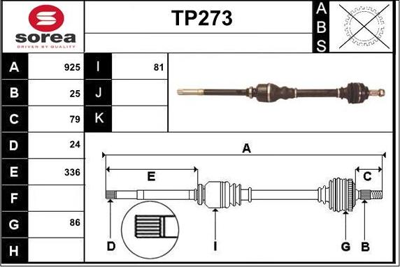 Sera TP273 - Piedziņas vārpsta ps1.lv