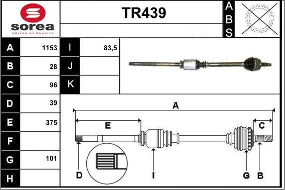 Sera TR439 - Piedziņas vārpsta ps1.lv