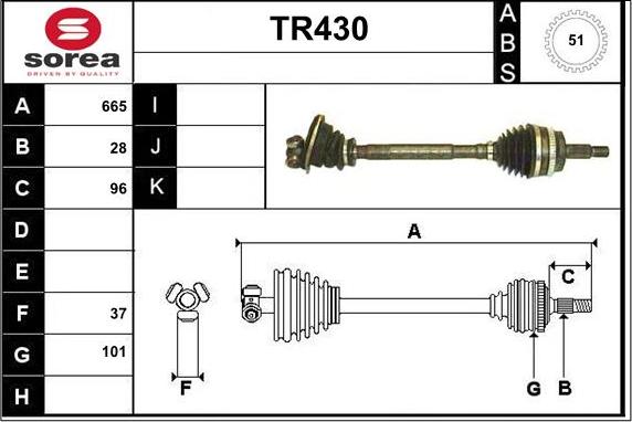 Sera TR430 - Piedziņas vārpsta ps1.lv