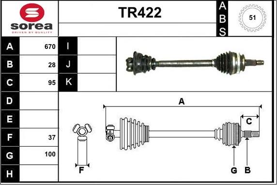 Sera TR422 - Piedziņas vārpsta ps1.lv