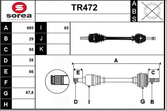 Sera TR472 - Piedziņas vārpsta ps1.lv