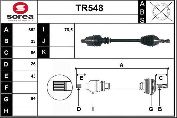 Sera TR548 - Piedziņas vārpsta ps1.lv