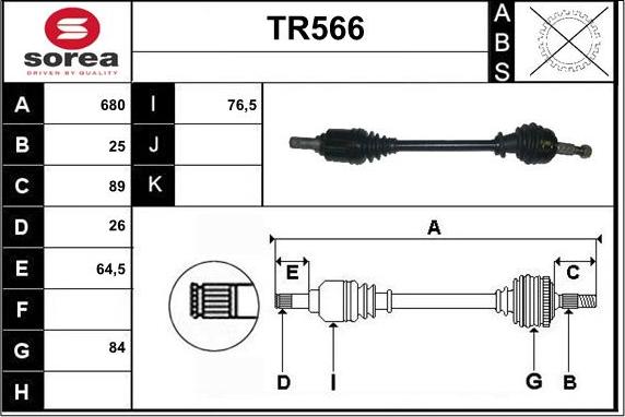 Sera TR566 - Piedziņas vārpsta ps1.lv