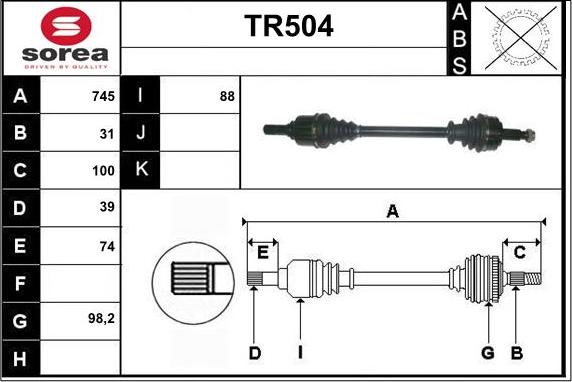 Sera TR504 - Piedziņas vārpsta ps1.lv