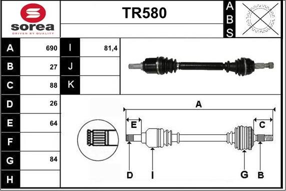 Sera TR580 - Piedziņas vārpsta ps1.lv