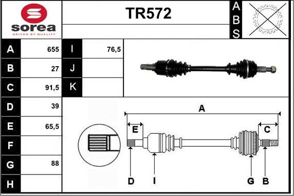 Sera TR572 - Piedziņas vārpsta ps1.lv