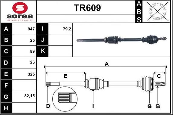 Sera TR609 - Piedziņas vārpsta ps1.lv