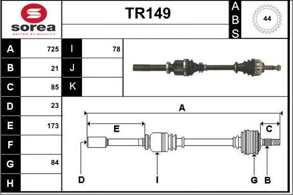 Sera TR149 - Piedziņas vārpsta ps1.lv