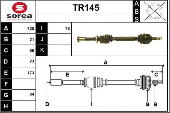 Sera TR145 - Piedziņas vārpsta ps1.lv