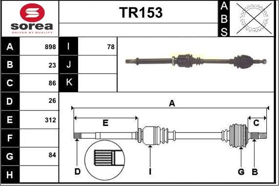 Sera TR153 - Piedziņas vārpsta ps1.lv