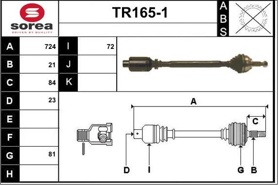 Sera TR165-1 - Piedziņas vārpsta ps1.lv