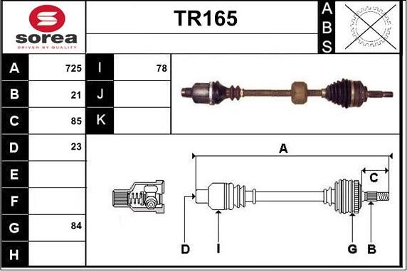 Sera TR165 - Piedziņas vārpsta ps1.lv