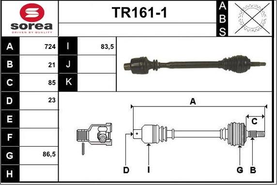 Sera TR161-1 - Piedziņas vārpsta ps1.lv