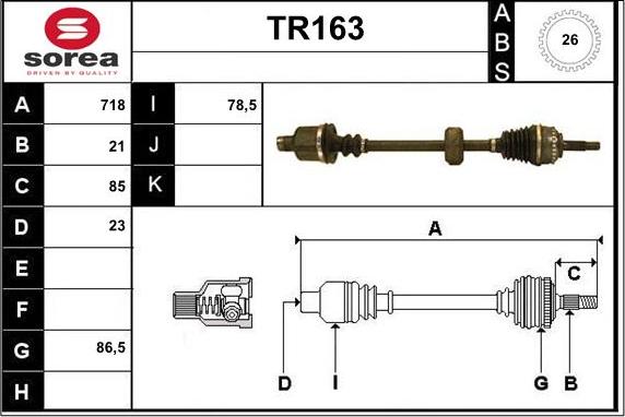 Sera TR163 - Piedziņas vārpsta ps1.lv