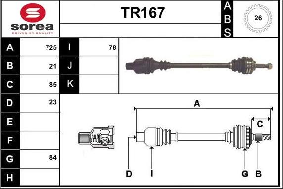 Sera TR167 - Piedziņas vārpsta ps1.lv