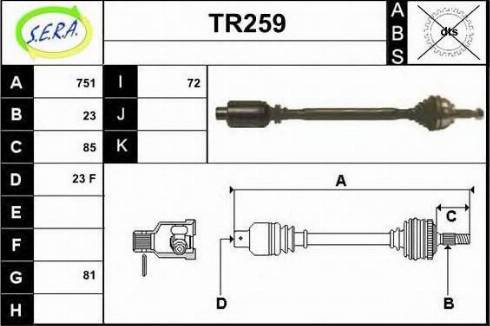 Sera TR259 - Piedziņas vārpsta ps1.lv