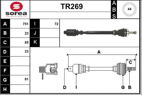 Sera TR269 - Piedziņas vārpsta ps1.lv