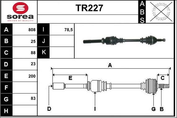 Sera TR227 - Piedziņas vārpsta ps1.lv