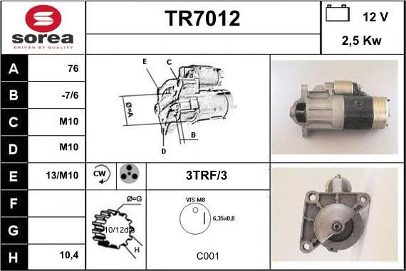 Sera TR7012 - Starteris ps1.lv