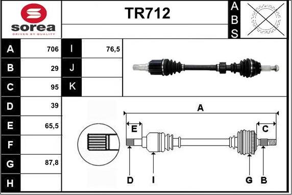 Sera TR712 - Piedziņas vārpsta ps1.lv