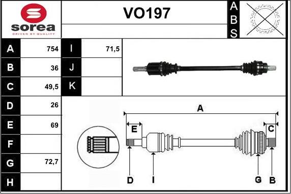 Sera VO197 - Piedziņas vārpsta ps1.lv