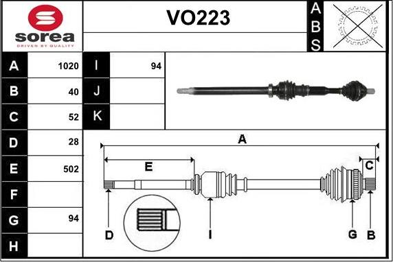 Sera VO223 - Piedziņas vārpsta ps1.lv