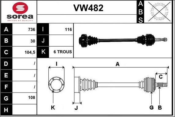 Sera VW482 - Piedziņas vārpsta ps1.lv