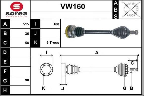 Sera VW160 - Piedziņas vārpsta ps1.lv