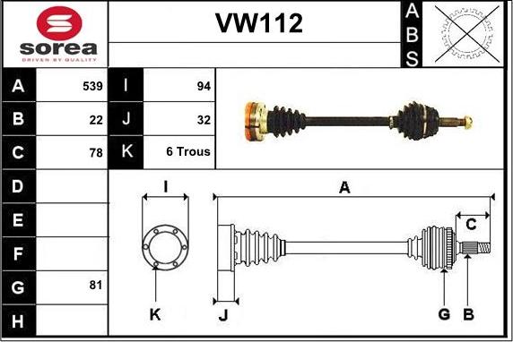 Sera VW112 - Piedziņas vārpsta ps1.lv