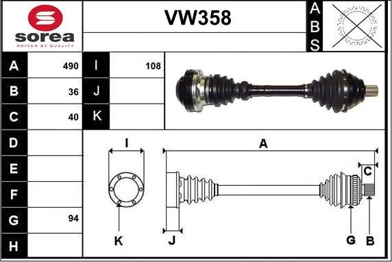 Sera VW358 - Piedziņas vārpsta ps1.lv