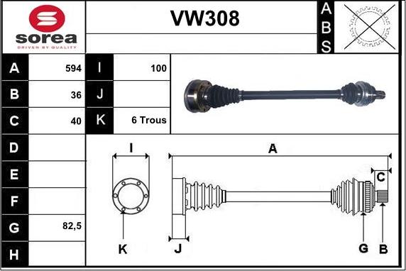 Sera VW308 - Piedziņas vārpsta ps1.lv