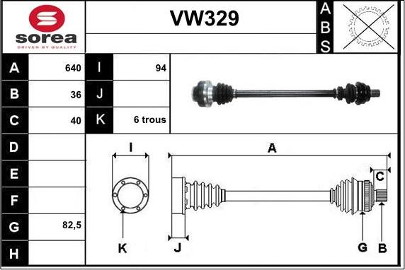 Sera VW329 - Piedziņas vārpsta ps1.lv