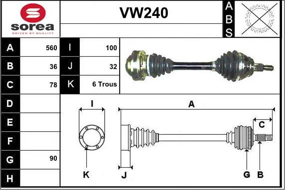 Sera VW240 - Piedziņas vārpsta ps1.lv