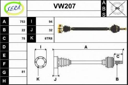 Sera VW207 - Piedziņas vārpsta ps1.lv