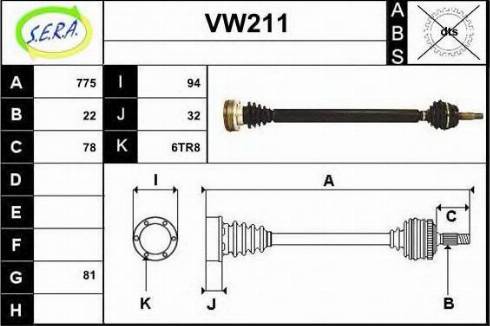 Sera VW211 - Piedziņas vārpsta ps1.lv