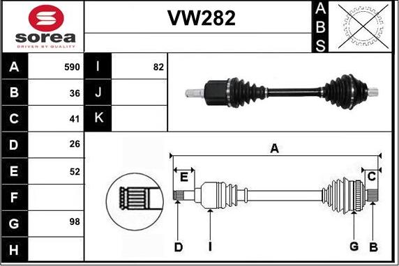 Sera VW282 - Piedziņas vārpsta ps1.lv