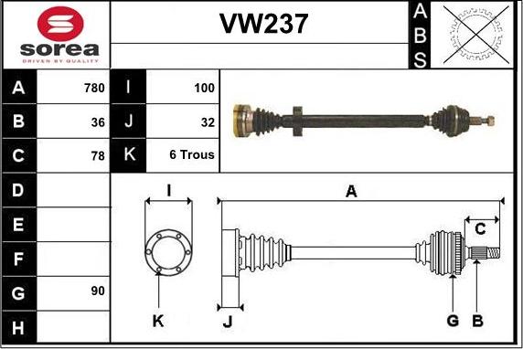 Sera VW237 - Piedziņas vārpsta ps1.lv