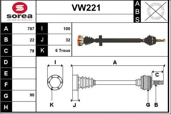 Sera VW221 - Piedziņas vārpsta ps1.lv