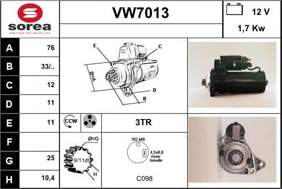 Sera VW7013 - Starteris ps1.lv