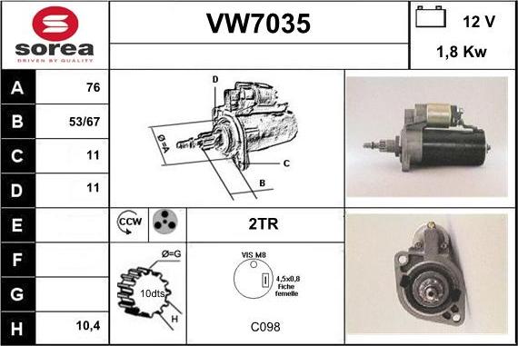 Sera VW7035 - Starteris ps1.lv