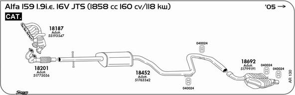 Sigam AR130 - Izplūdes gāzu sistēma ps1.lv