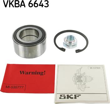 SKF VKBA 6643 - Riteņa rumbas gultņa komplekts ps1.lv