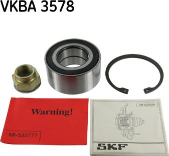 SKF VKBA 3578 - Riteņa rumbas gultņa komplekts ps1.lv