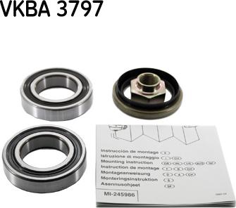 SKF VKBA 3797 - Riteņa rumbas gultņa komplekts ps1.lv