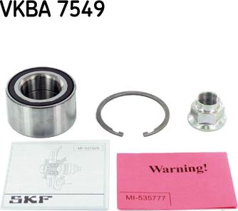 SKF VKBA 7549 - Riteņa rumbas gultņa komplekts ps1.lv