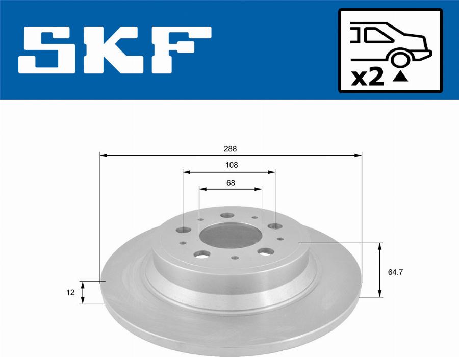 SKF VKBD 90202 S2 - Bremžu diski ps1.lv