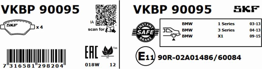 SKF VKBP 90095 - Bremžu uzliku kompl., Disku bremzes ps1.lv