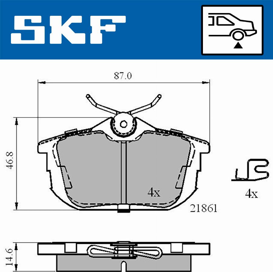 SKF VKBP 90160 A - Bremžu uzliku kompl., Disku bremzes ps1.lv