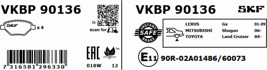 SKF VKBP 90136 - Bremžu uzliku kompl., Disku bremzes ps1.lv